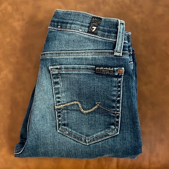 7 For All Mankind Gwenevere Mid Rise Skinny Size 25 - Picture 3 of 16